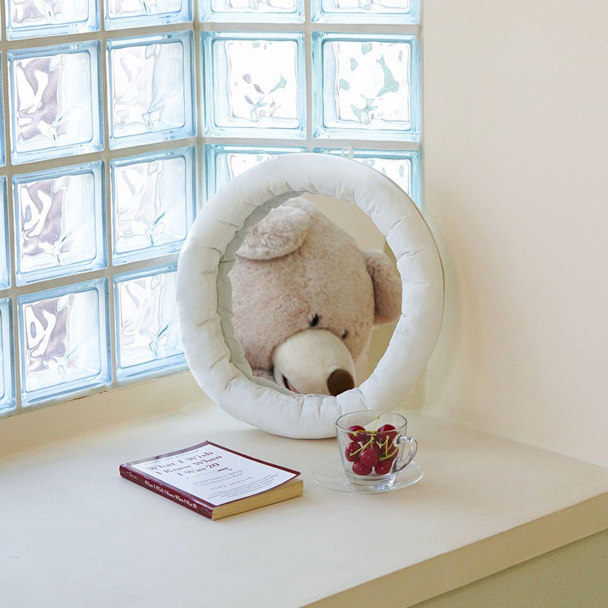 Ormi Ash Mirror Interior Cushion Wall Mirror Clean White