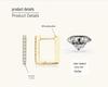 Elegant Square Moissanite Stud Earrings for Women - Trendy S925 Sterling Silver Ear Cuffs