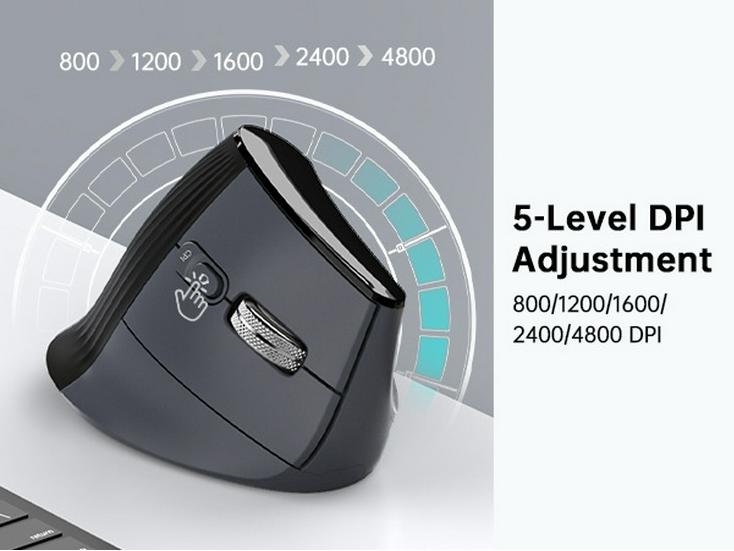 JOMAA Wireless Bluetooth RGB Ergonomic Vertical Mouse with Dual Mode & Speed Roller