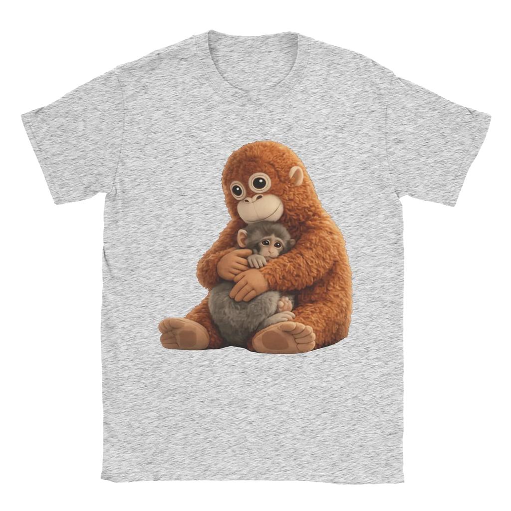 Punch Monkey Pattern Pure Cotton Cartoon Print Unisexs and Womens Fashionable Short Sleeved New Personalized Casual Tshirt