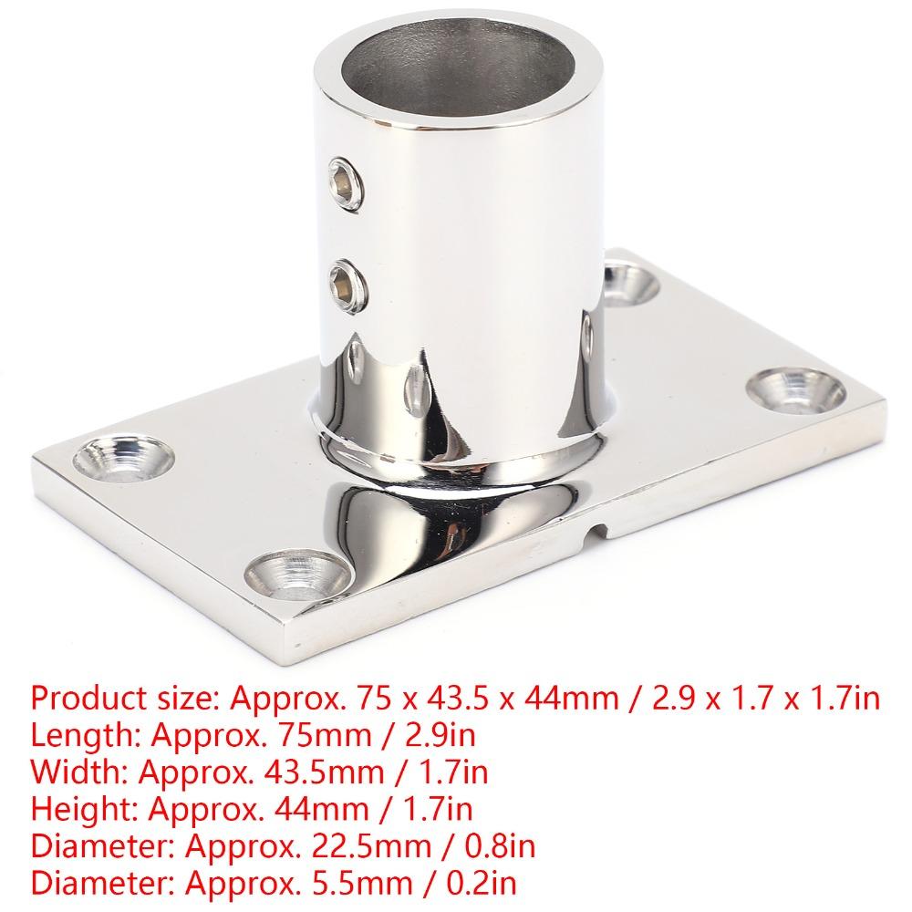 90 Degree Stanchion Base Marine Grade Tube Base Durable Handrail Fitting  Yacht