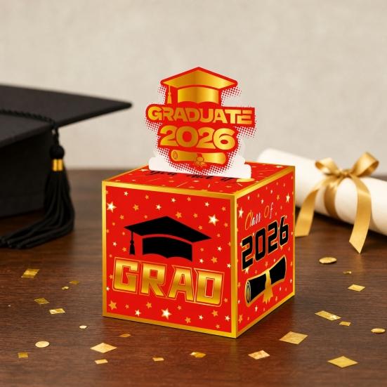 2026 Graduation Money Box for Cash Gift Pull, Class of 2026 Graduation Party Money Holder Box, Funny Congrats Grad Gifts for High School College