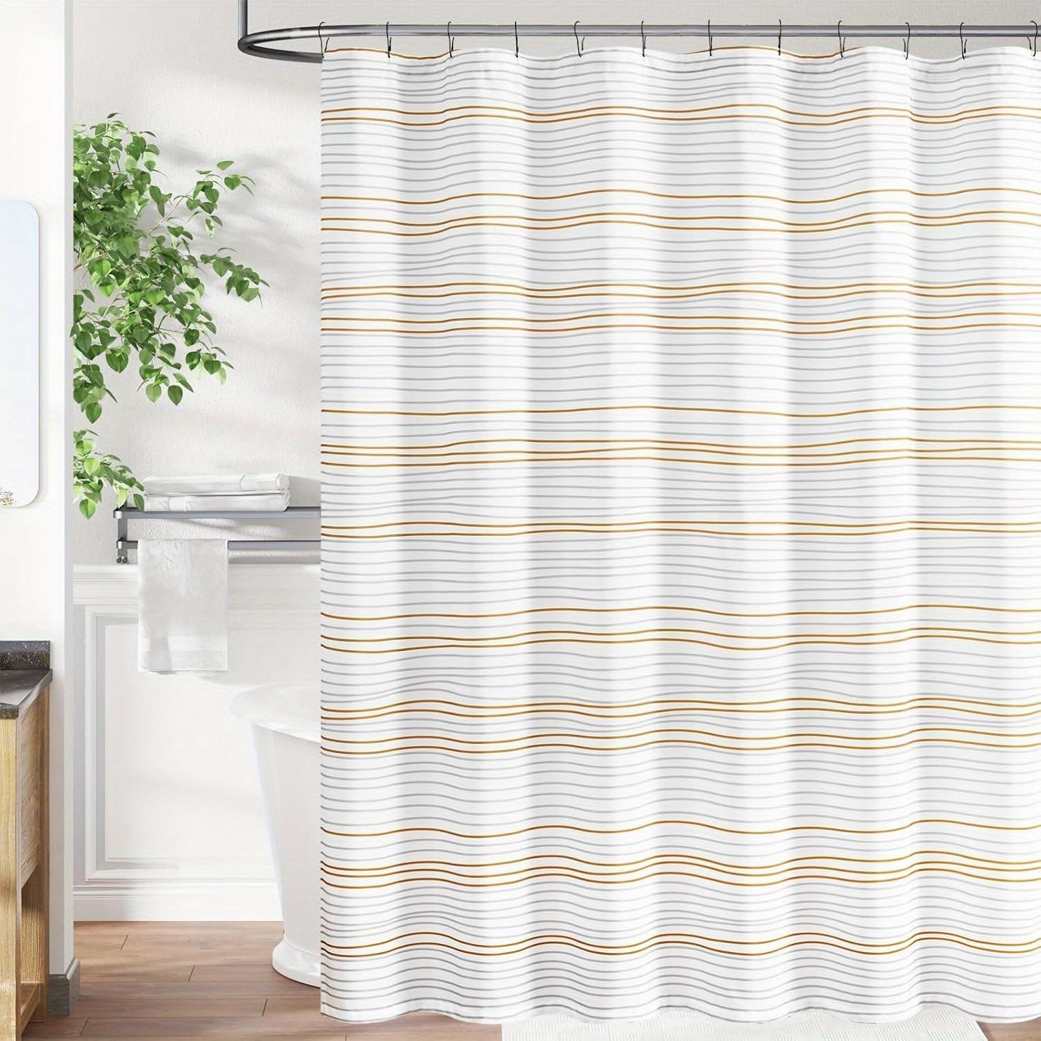 

Polka Dot Shower Curtain - White & Gold, Golden Foil Dots, Machine Washable W60H190(CM)-1 Pcs