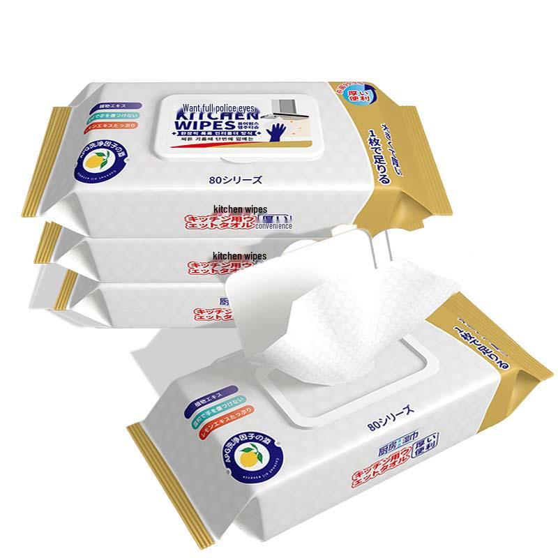 Extra Large Kitchen Wet Wipes for Degreasing and Stain Removal - Powerful Household Cleaning Cloths