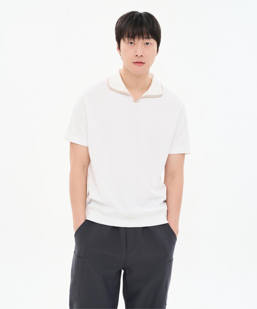 CUSTOMUS Men'S 20-Count Cotton-Poly Ribbed Contrast Collared T-Shirt Cxs26Mkkt308 Ivy