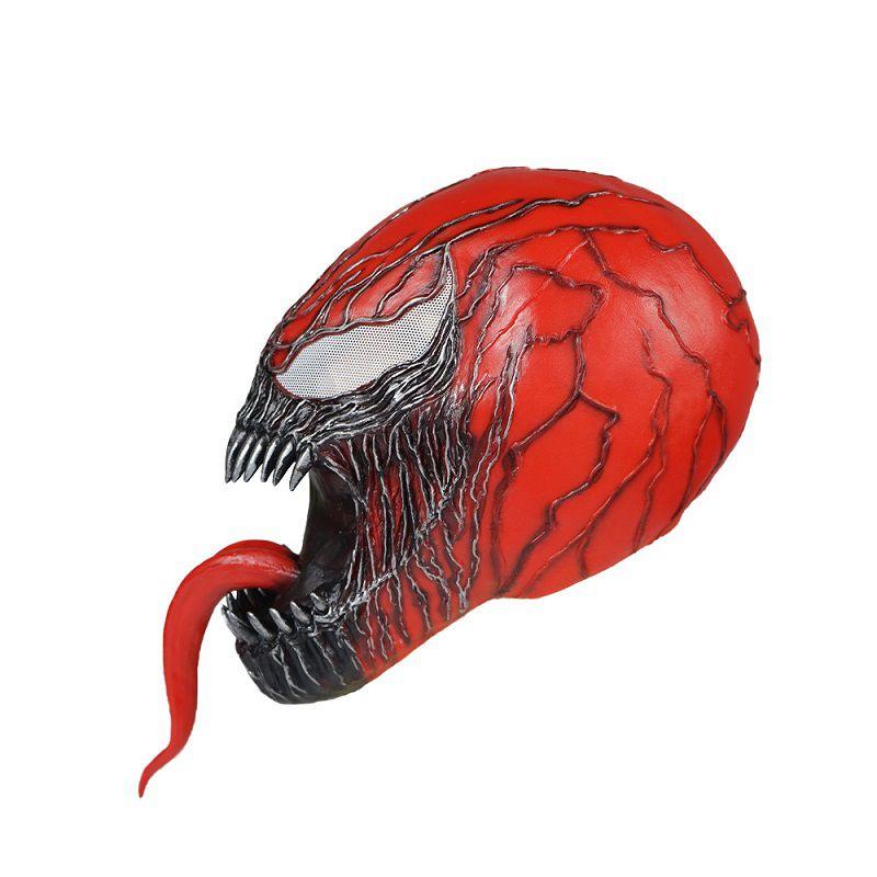 All Red Venom Spider-man Cosplay Mask For Adults Comfortable Latex Headgear