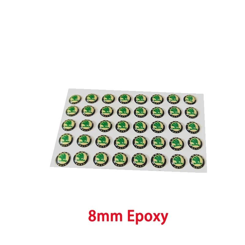 Naklejka Samochodowa 2025 Nowa 10 SZT 14mm Naklejka Emblemat Naklejka Na Kluczyk Samochodowy Zdalny Do Skoda Octavia Kodiaq Fabia Superb Rapid Kamiq Karoq Deri
