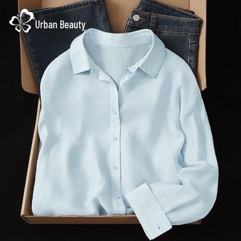 Women s Linen Blend Long-Sleeve Polo Shirt M