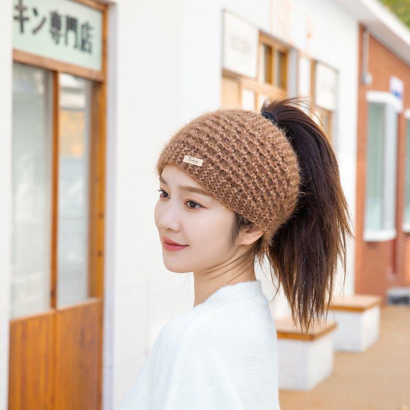 

Женский головной убор на осень и зиму, повязка на голову, седые волосы, редкие волосы, теплый, защита ушей, шапка, шляпа с открытым верхом, теплый