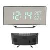 Digital Alarm Clock 12 24H Display Mode Smart Light Sensor Curved Screen Dimmable LED Clock for Bedroom Office Dormitory