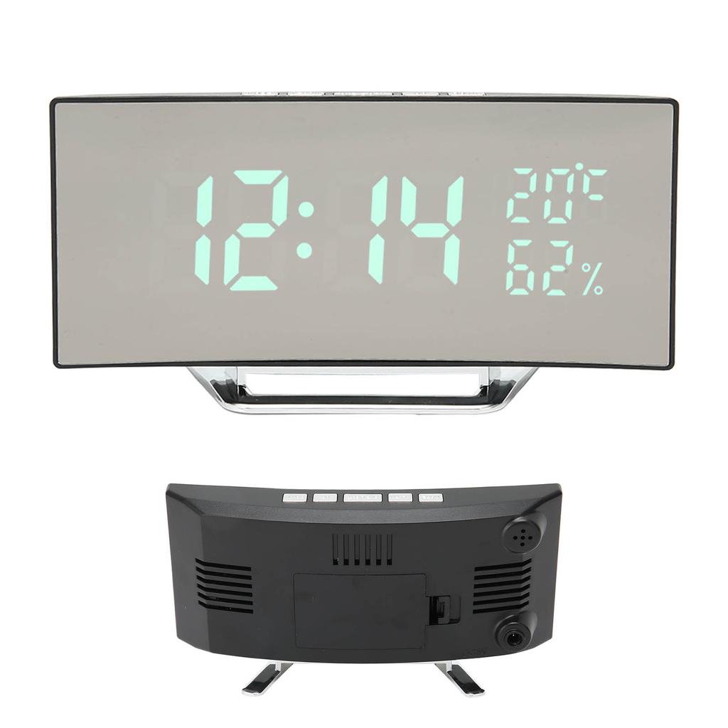 Digital Alarm Clock 12 24H Display Mode Smart Light Sensor Curved Screen Dimmable LED Clock for Bedroom Office Dormitory