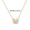 Layered Butterfly Pendant Necklace Fashion Stainless Steel Choker Tarnish Free Necklace  For Women