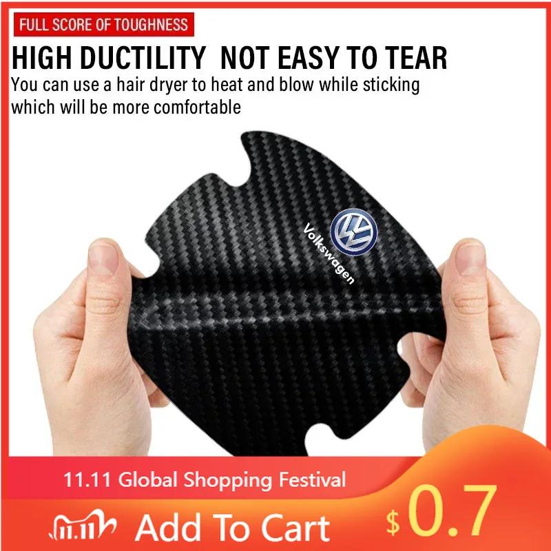 New New 4PCS Car Door Handle Protection Sticker Emblem Car Styling New Volkswagen Golf GTI Bora Passat Jetta Beetle Sciroc