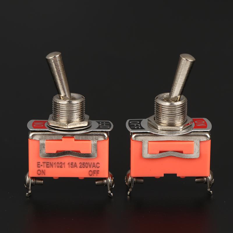 5pcs SPST DPDT 250V 15A Toggle Switch 2 Position Latching On-off On-on On-off-on E-TEN1322 1021 1122 1221 1321 Cap Waterproof