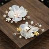 2PCS Bride Shiny Decorative Clips Wedding Rhinestone Shoe Clip Silk Flower Charm Buckle Shoe Decorations