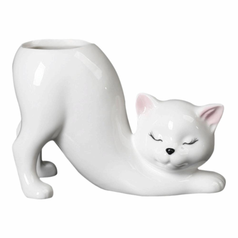 

Ceramic Column Flower Pot Cartoon Flower Vase Flowerpot Cat Flower Pot Vase Decoration Accessories