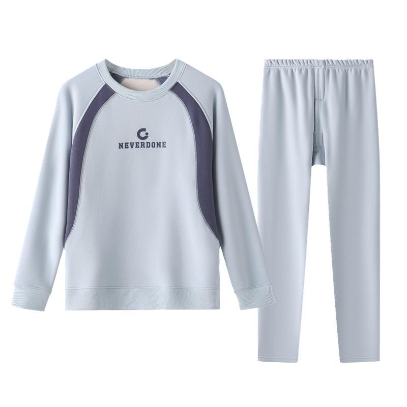 Herren Herbst Unterwäsche mit Fleecefutter: Teenager Schüler Winter Wärme Set