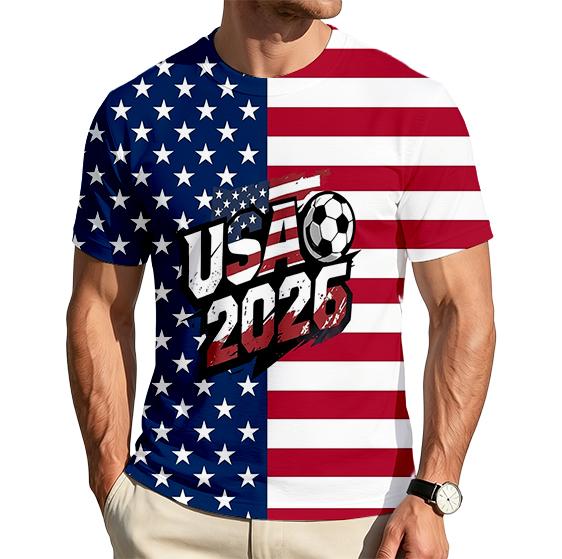 Men's Crew Neck Short Sleeve T Shirt with Switzerland 2026 Soccer Print Comfortable Fit Day Top