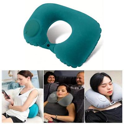 Inflatable U Shaped Neck Pillow Portable Travel Pillow Foldable Design for Office Car Airplane Outdoor Camping Comfortable Support Lightweight