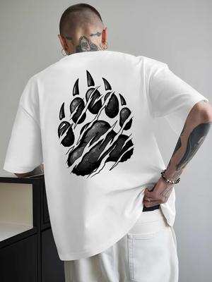 Unisex Tshirt Bear Paw Claw Scratch Graphic Tee Crew Neck Short Sleeve Wild Animal Vintage Punk Casual Streetwear Top