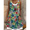 Women's  Flower Pattern Printed Sleeveless Round Neck Dress Loose Soft and Comfortable Plus Size Dress