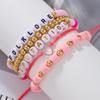 Europäisches und Amerikanisches Retro Polymer Clay Smiley Gesicht Perlenarmband für Damen