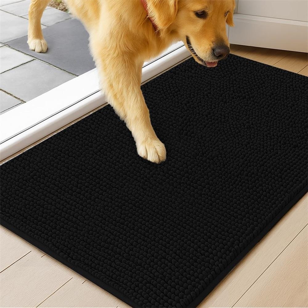 Nepromokavá podložka pro psy – Ultraabsorpční mikrovlákno, Protiskluzová podložka TPE, Rychleschnoucí – 16x24" Vstupní rohožka do interiéru pro domácí mazlíčky – Omyvatelná, 14 barev
