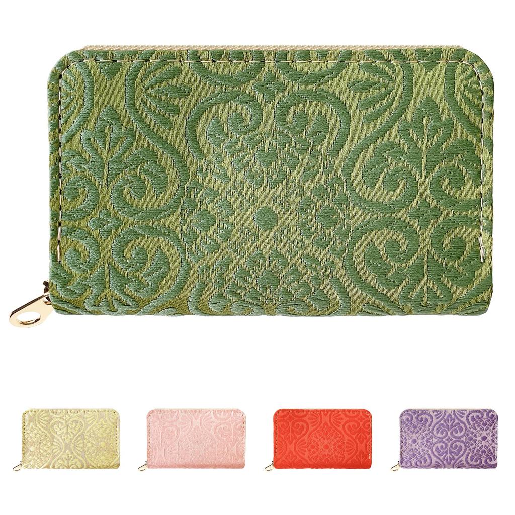 Coin Kotobuki Small Compact Accessory Japanese No Metal Japanese Mugwort Nishijin-ori Case, Pouch, Wallet, Wallet, Case, Leather, Pattern, Fittings,