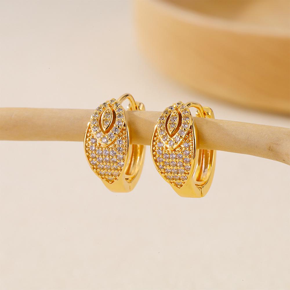 Gold Multi-Style Zircon Hoop Earrings for Women