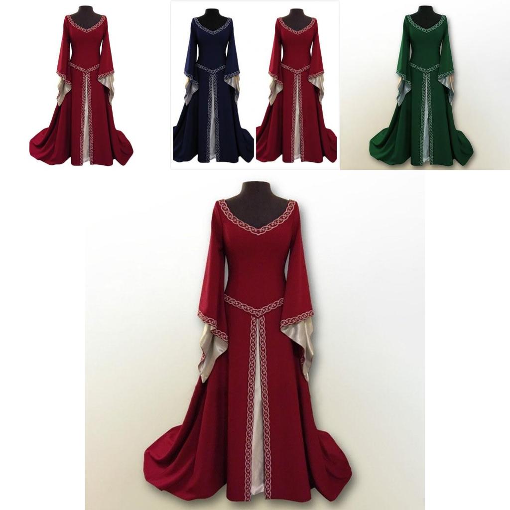 Beautifully Crafted Vintage Style Medieval Renaissance Women's Gown Dress For Special Occasions