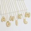 Sparkly 26 Letters Necklace Gold Plated Women Chain Necklace  Jewelry Gift