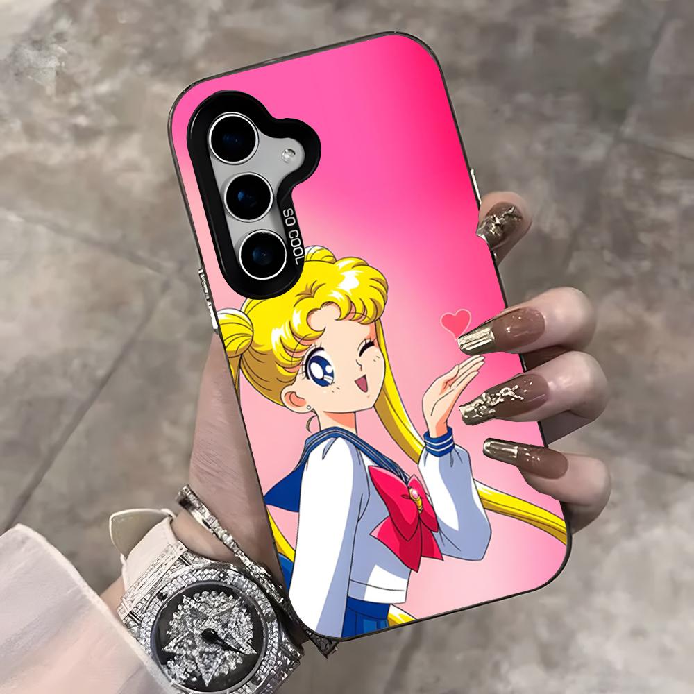 Anime S-Sailors Moons Handyhülle Für Samsung S25 Ultra S23 S22 S21 S20 Ultra Plus S24 Fe A54 A55 Farbe Silber Hülle