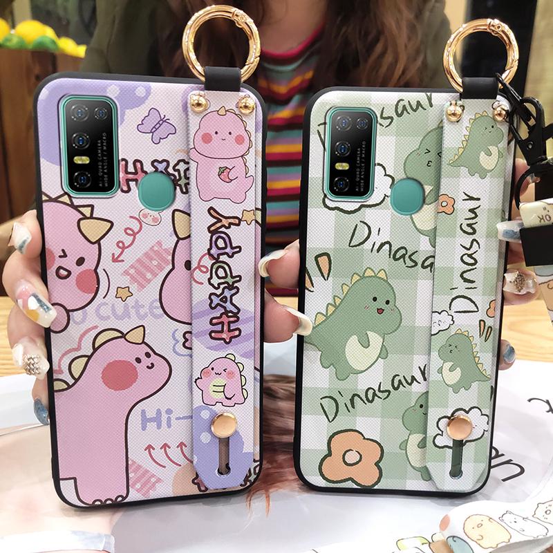 Anti-knock Lanyard Phone Case For Doogee N30 Cartoon Protective Fashion Design Soft Case Phone Holder Shockproof Ring