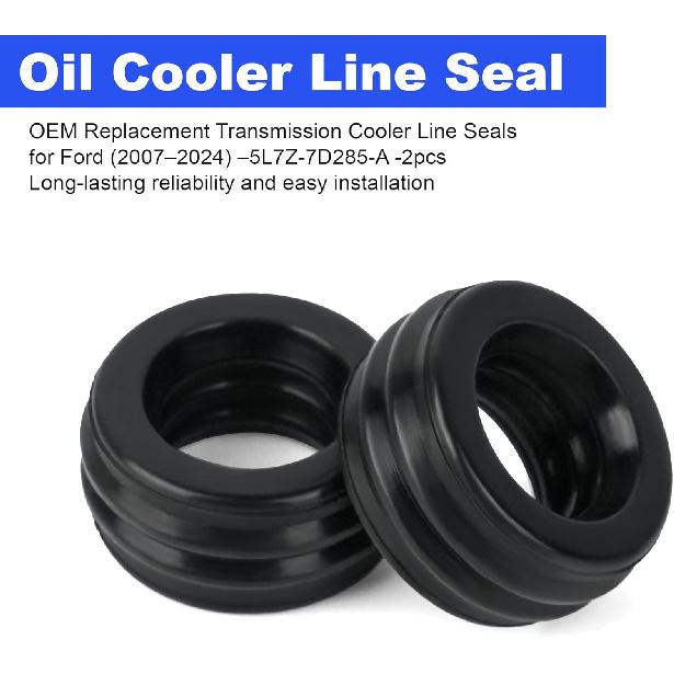 Automatic Transmission Oil Cooler Line Seals Compatible with Ford 2007-2024 5L7Z-7D285-A (Pack of 2)