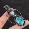 Tibetan Turquoise Copper Pendant Wire Wrapped Gemstone Pendant Rainbow Moonstone Pendant Copper Wire Wrap Jewelry Handmade Pendant For Gifts