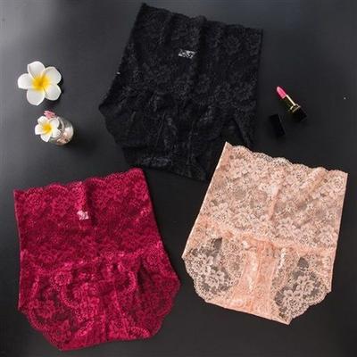 Mutandine per il sollevamento del sedere taglie forti Mutandine sexy senza cuciture a vita alta da donna Fiori di pizzo Mutandine contenitive della pancia Slip femminili