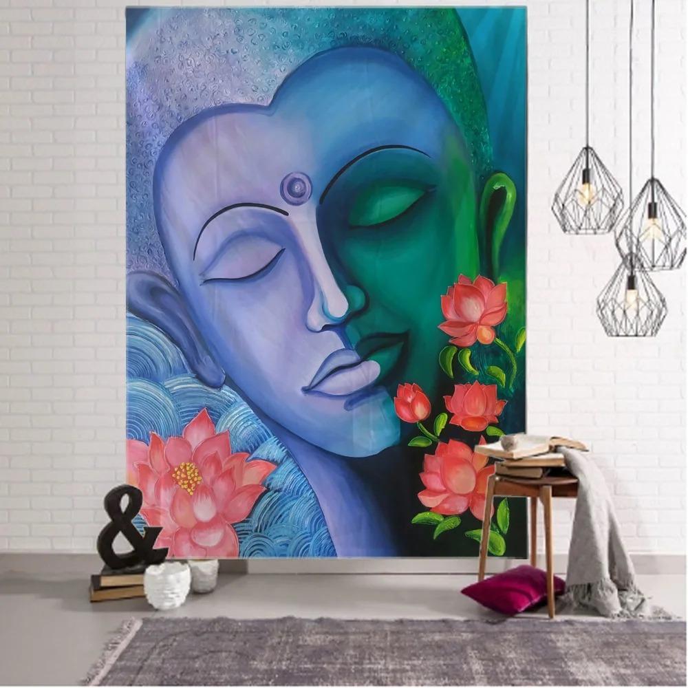 Buddha Statue Meditation Pattern Tapestry Home Wall Decoration Tapestry Bedroom Living Room Tapestry