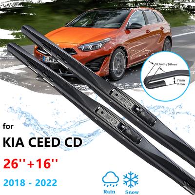 Für KIA Ceed CD MK3 2018 2022 Rahmenlose Front Wischer Klingen Cutter Reinigung Unterlegscheiben Auto Zubehör UJ Haken
