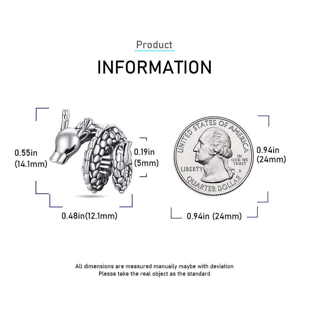 Pendant Charm Bead Copper Lucky Dragon Beads Fit Original Bracelet For Jewelry Making Valentine'S Day Gift