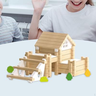 Holz Bausteine DIY Montage Haus Pädagogisches Spielzeug Kreativität Stapeln Bau