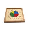 Montessori Circular Fraction Board - Wooden Math Puzzle for Early Childhood Education