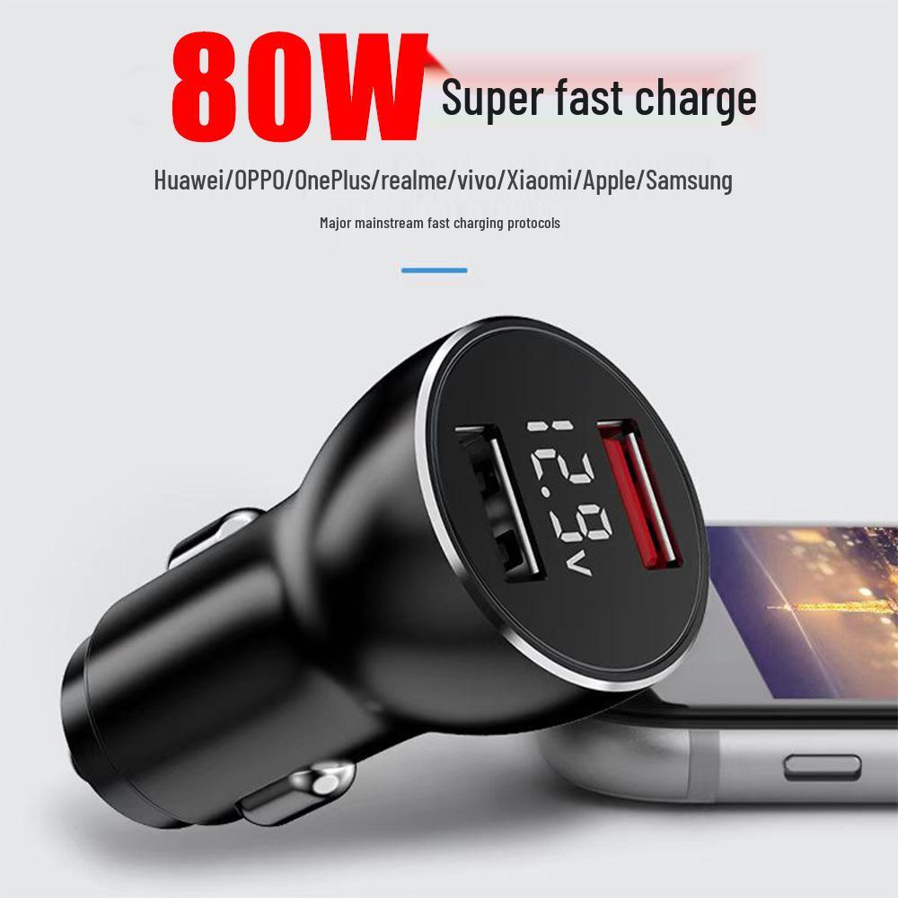 80W Car Charger for OPPO & OnePlus Phones - K10Pro/Find X5 Compatibility