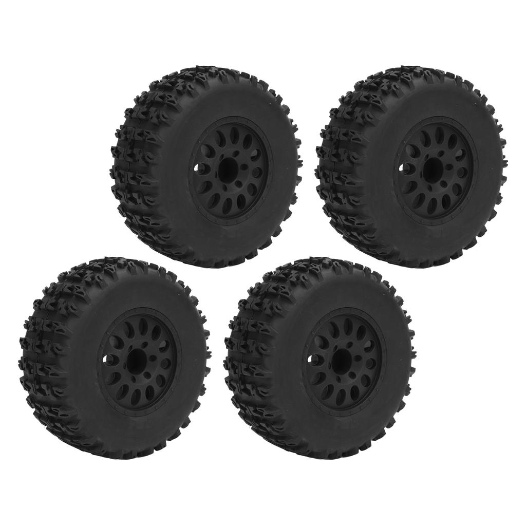 4 Pcs 1/10 RC Wheels 110mm Diameter 45mm Width 12mm Connector Rubber Plastic RC Short Course Trucks 