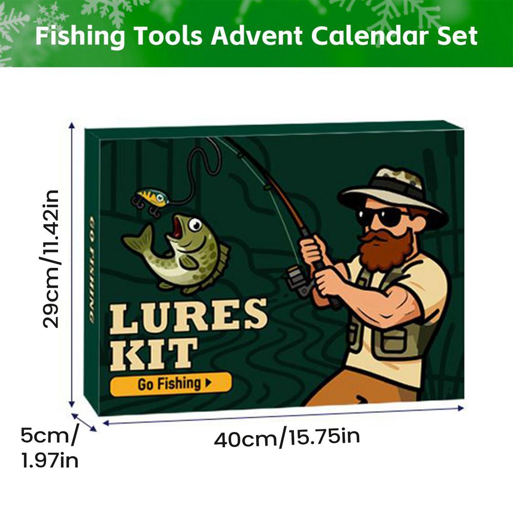 

Fishing Christmas Calendar Reusable Fish Accessories 24 Days Festive Stocking Stuffers Christmas Countdown Fishing Baits For other