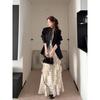Early spring women's clothing 2026 new long suspender polka dot dress suit Korean a complete set of ootd wear long dress