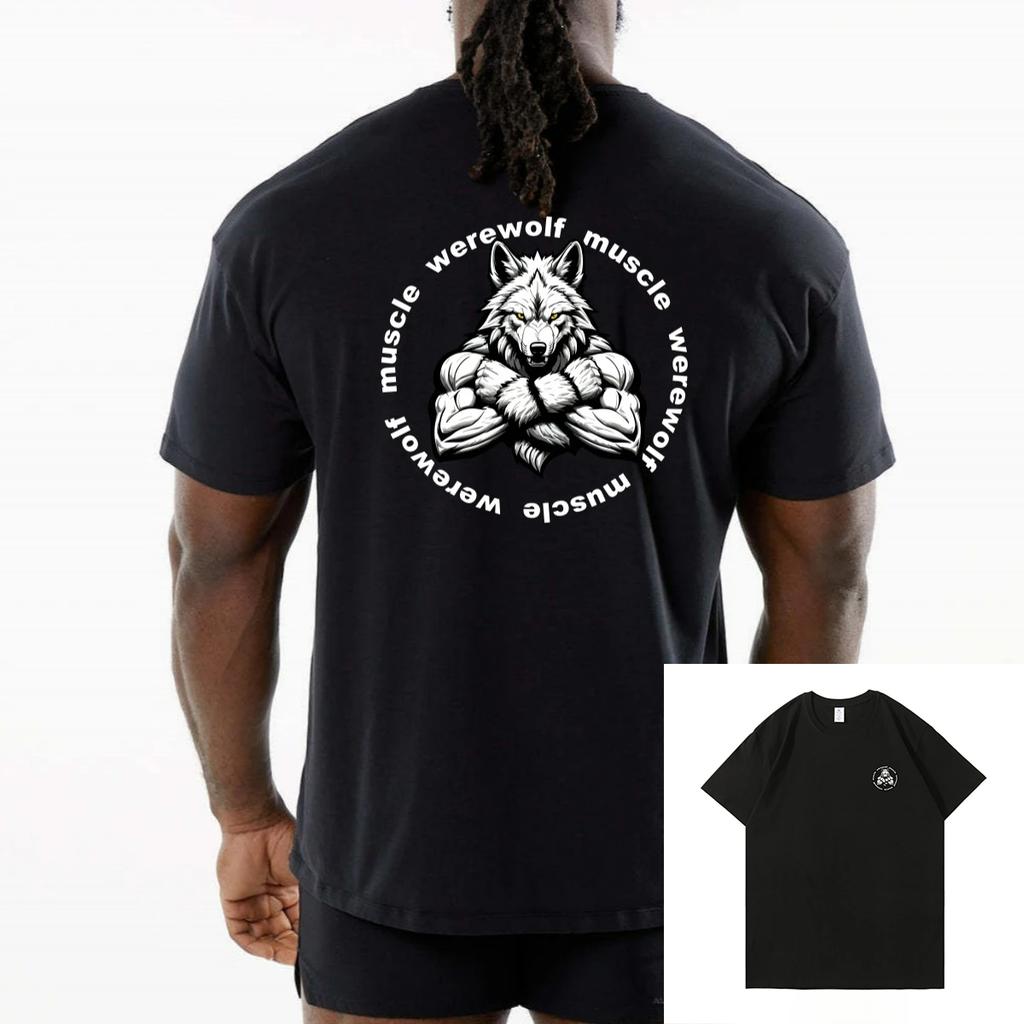 Men T-shirt Sports Muscle Fitness T Shirt Blouses Loose Short Sleeve Summer Bodybuilding Tee Casual Fashion Crew Neck Tops