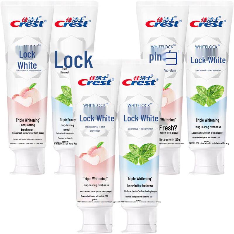 Crest Whitening Toothpaste Ocean Mint & White Peach Twin Pack (6x120g) + Tissues