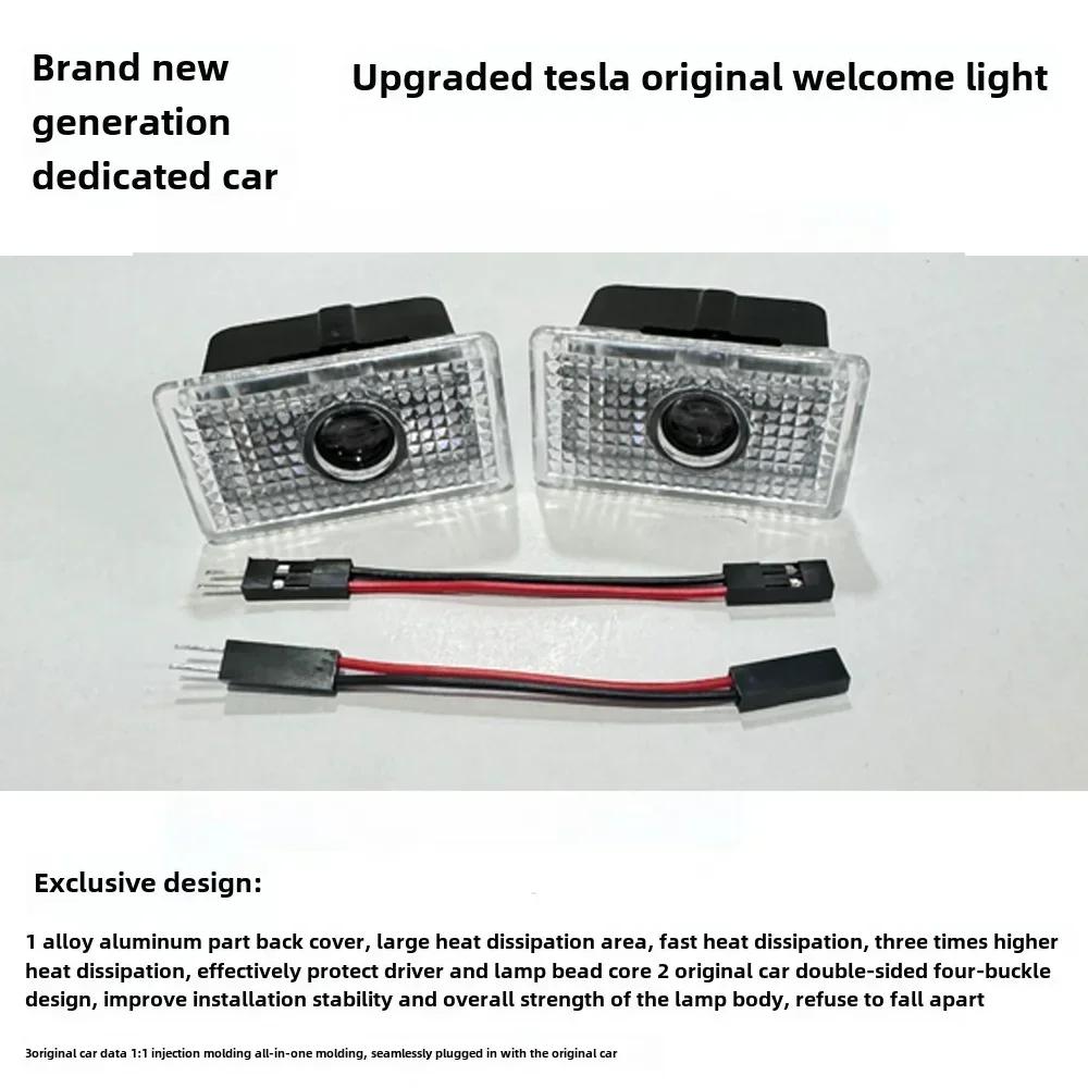 Car Sticker Tesla Tesla 2Pcs Car Door Projector Welcome Lights Accessories For Tesla Model 3 S X Y Cybertruck Roadster SpaceX Ca