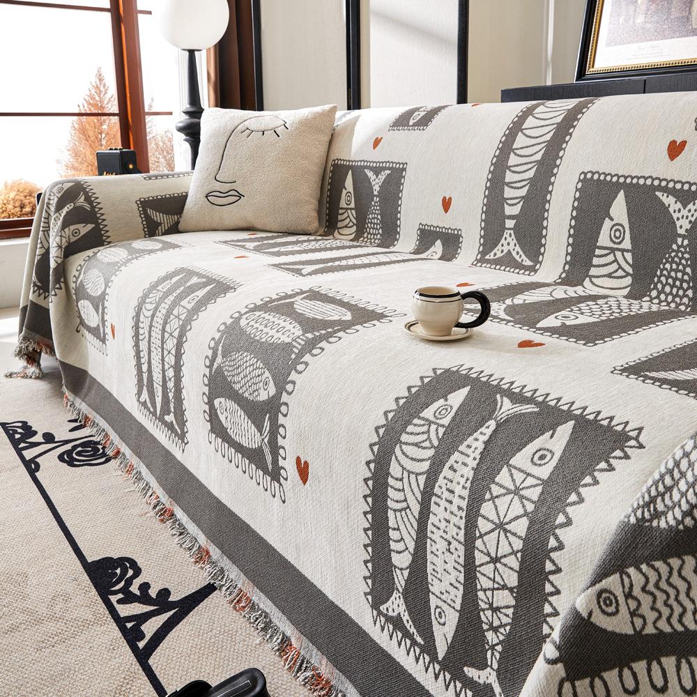 

Современный простой чехол для дивана из шенилла, устойчивый к царапинам от кошек, универсальное полотенце для дивана на все четыре сезона, стильное одеяло Ins 180x130