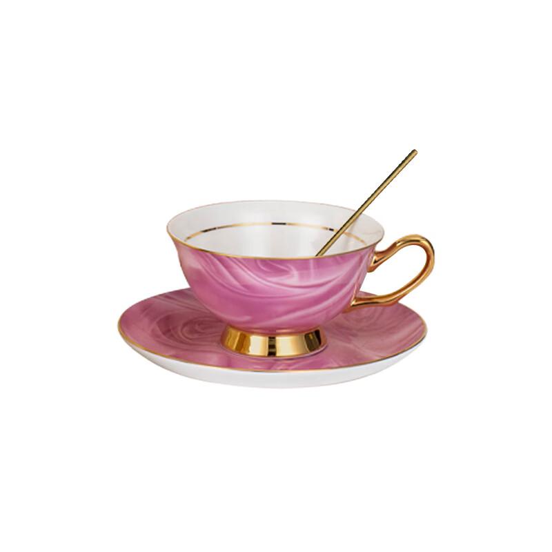 Shangqi Silk Pattern Gold-Rimmed Coffee Cup Set